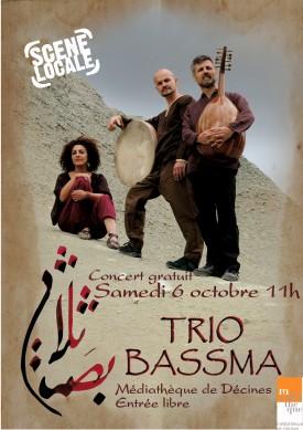 affiche bassma 275x389 Le Trio Bassma en concert à Décines